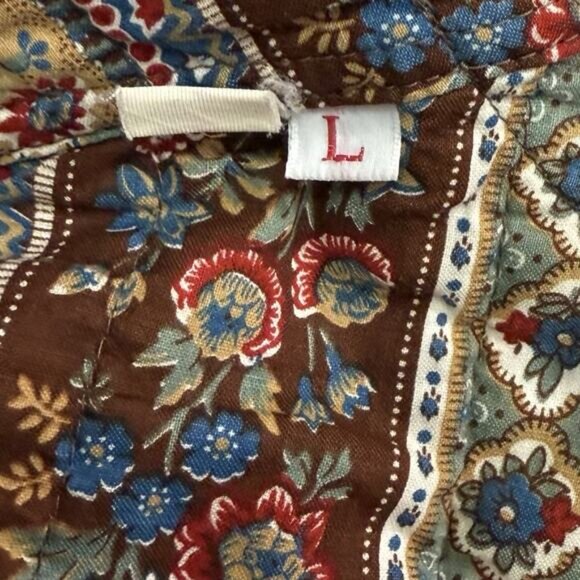 Vintage Suttles And Seawinds Limited Vest Women's L Boho Cottage Floral Quilted - Picture 5 of 10